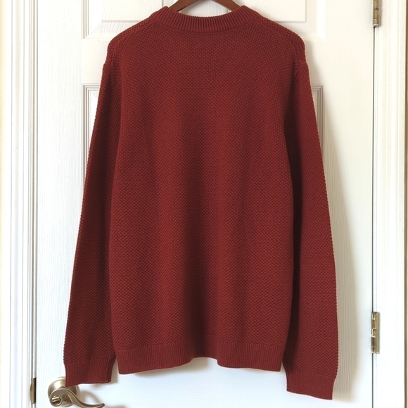 Lucky Brand Cloud Soft Cashmere Blend Classic Knit Henley Sweater Terra Cotta L - Picture 10 of 12